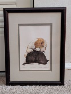 Vintage 1998 Signed Geneva C. Welch Trouble 588/700 Beagle Dog 10¼"x13¼" Print