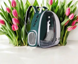 Green-PetPack Adorable Bubble Carrying Bag for Small, Medium dogs Cats, Space Capsule Pet Park, Hiking backpack, Airline Approved Travel Carrier