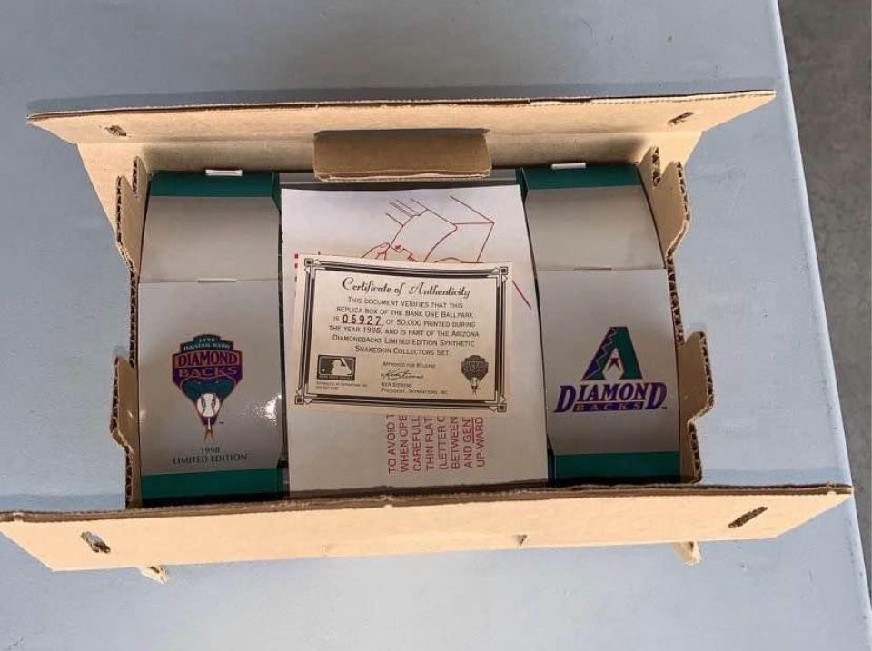 Arizona diamondbacks 1998 inaugural season bank one ballpark stadium and snakeskin baseball