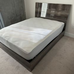 Beautiful Queen Bed Frame by Status Italia - Like New! - Delivery Available