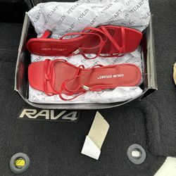 Women's Colin Stuart Red Patent Leather High Heel Sandal Ankle Strap 10  NEW