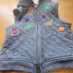 Baby Dinosaur Soft Vest, Fur Lined Hat 9m