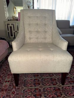 Upholstered Accent Chair with Wood Legs