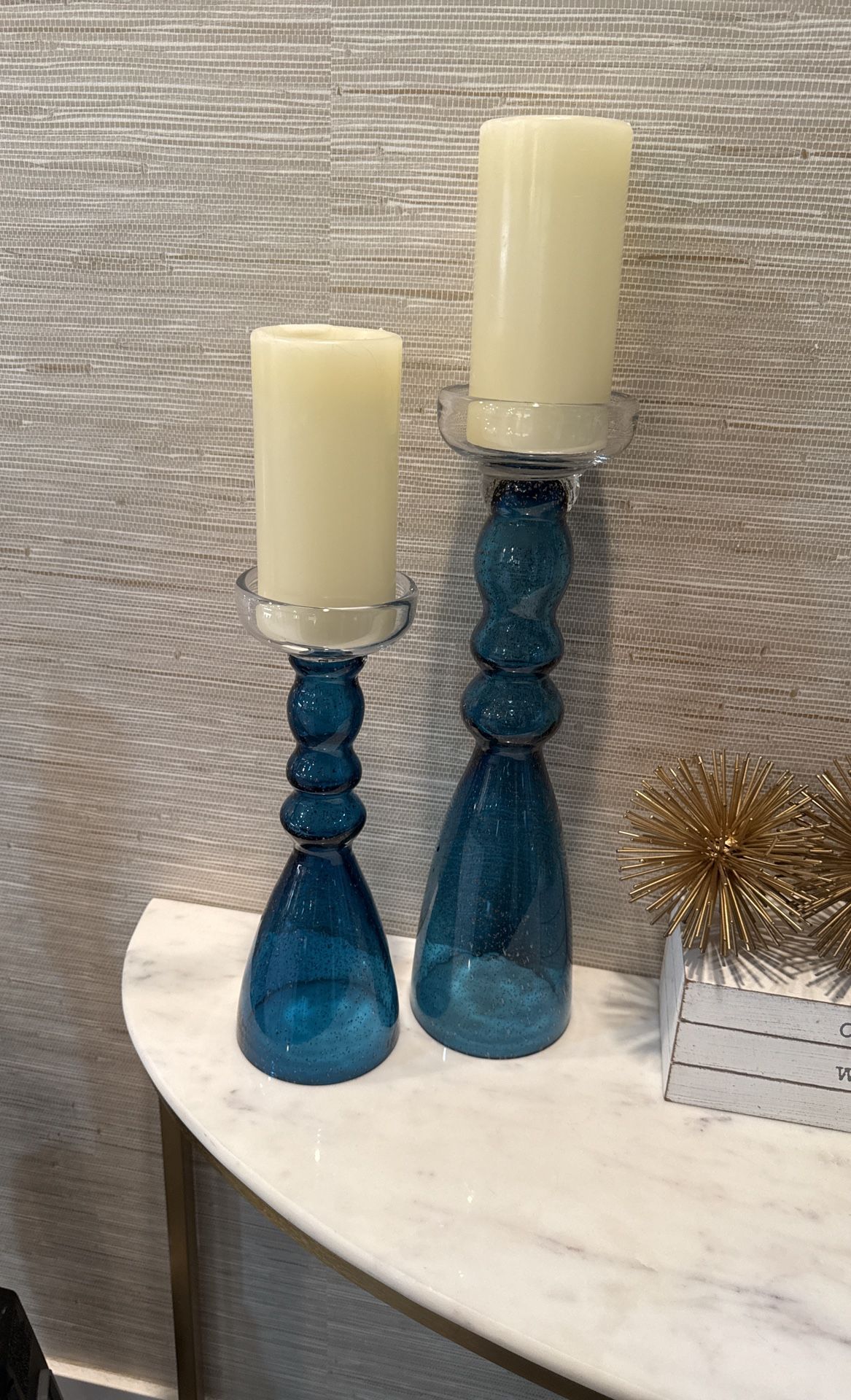 🌼 🕯️💙 BUBBLE GLASS CANDLE HOLDERS &/or VASES 💙🕯️🌼