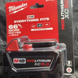 Milwaukee M18 18-Volt 5.0 Ah Lithium-Ion XC Extended Capacity Battery Pack