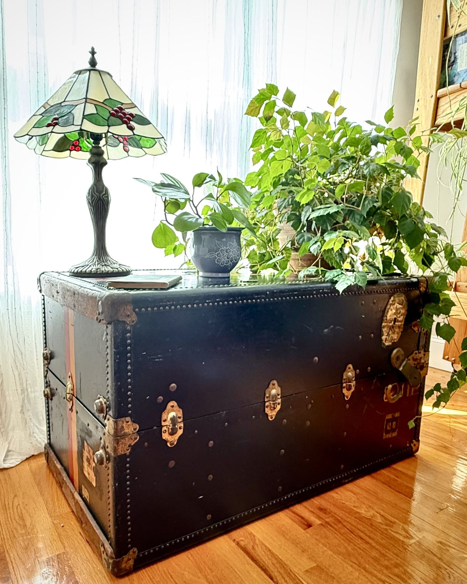 Antique Wardrobe Steamer Trunk Made By Oshkosh Trunk Company