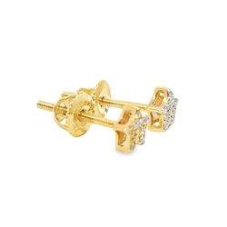 10k White & Yellow Gold Diamibd Star Earrings 0.08 ctw