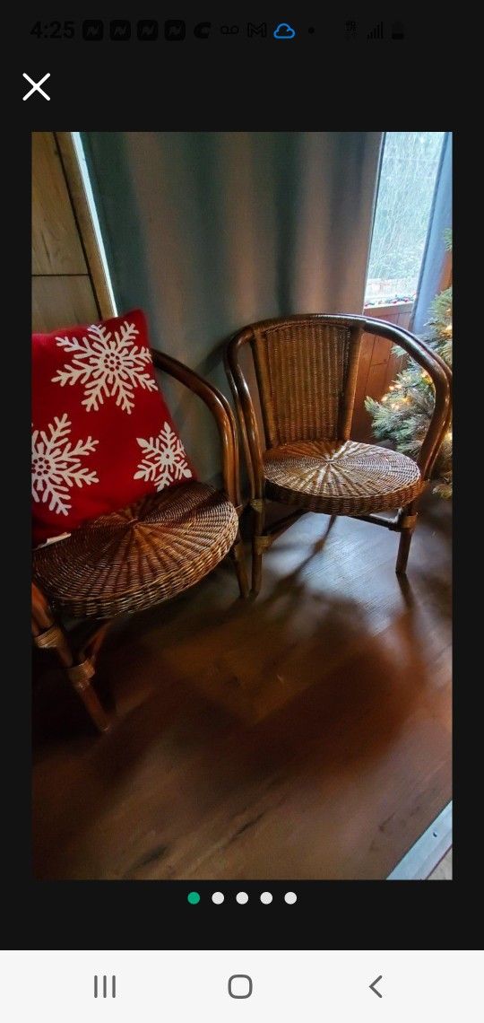 Two Rattan Cane Chairs  Excellent Condition $150