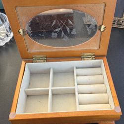Vintage Wooden Jewelry Organizer Box