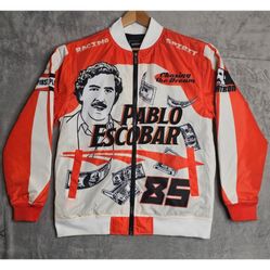 Pablo Escobar Racing Bomber Jacket Size Large New w/ Tags