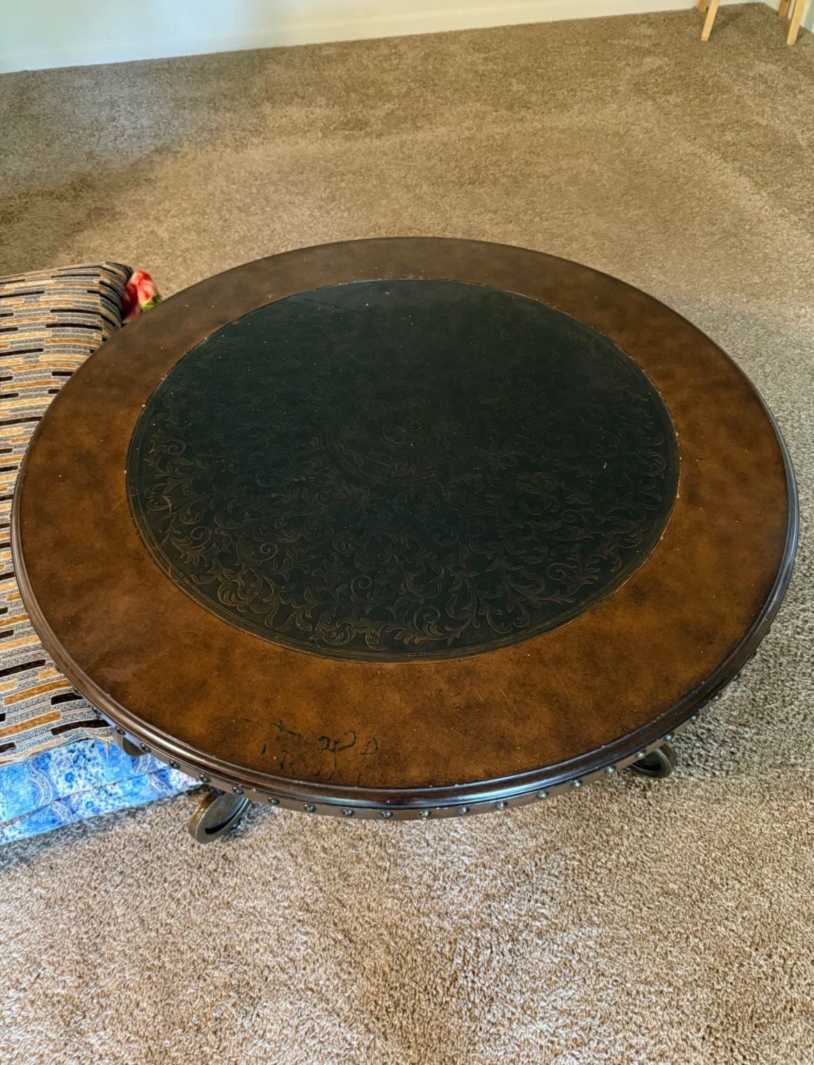 Wood Coffee Table w/ Metal Legs