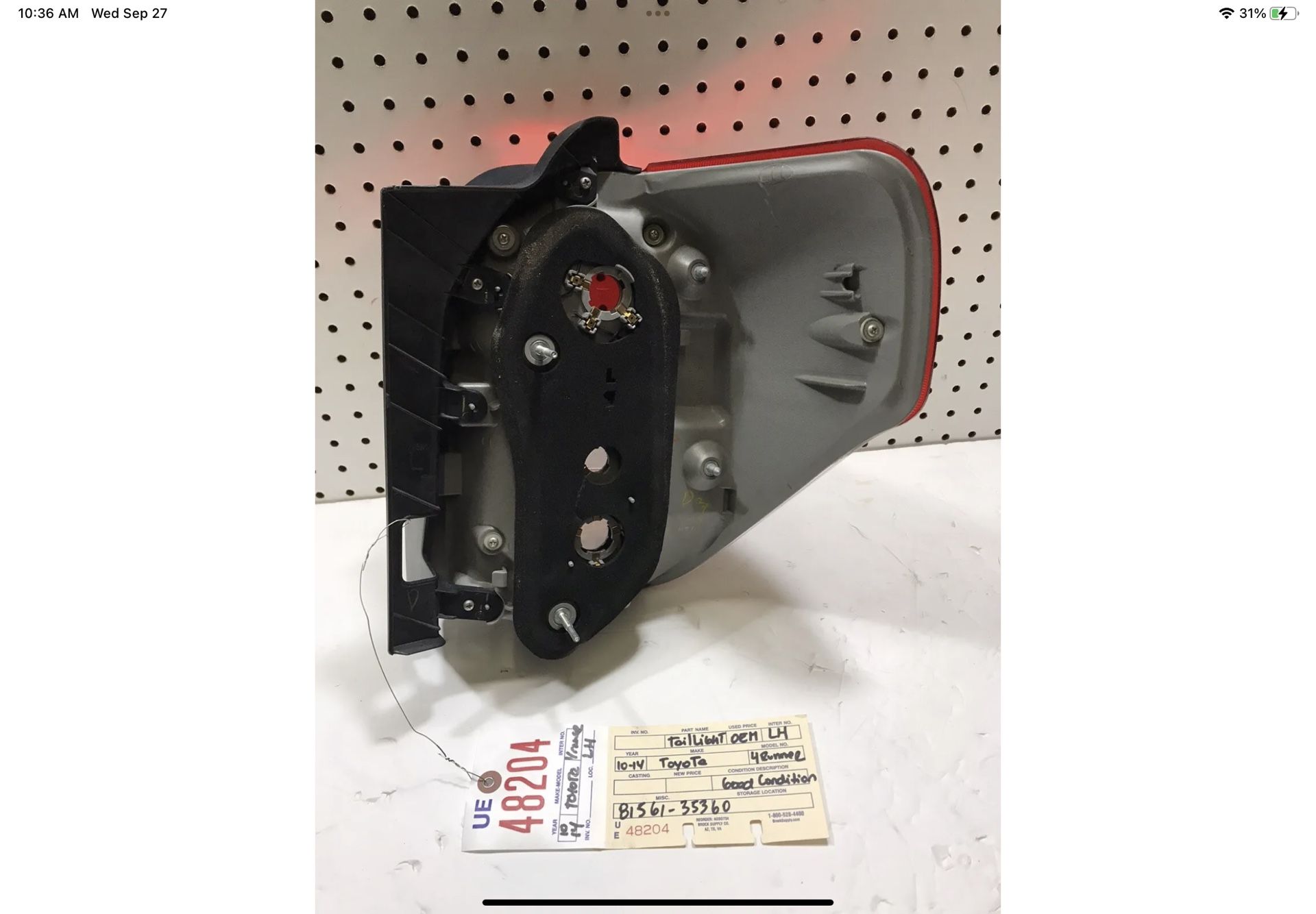 2010 2014 TOYOTA 4RUNNER LEFT SIDE TAIL LIGHT OEM