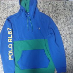 Polo Ralph Lauren mens XL double layered hoodie Blue and Green