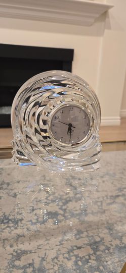 Brand New Lenox Crystal Snail Shape Desk/Mantle Clock