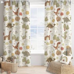 Kids Blackout Curtains Cute Cartoon Animal Dinosaur Forest Rainbow Art Print for Kids Boys Girls Bedroom Living Room Rod Pocket Decoration Window Drap