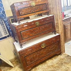 Carved Wooden Chest