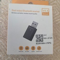 Bluetooth V5.4 Car Adapter, Bluetooth USB Receiver, Wireless Audio Receiver with 3.5mm Audio Jack Built-in Mic Support Handsfree Calling and Music Str