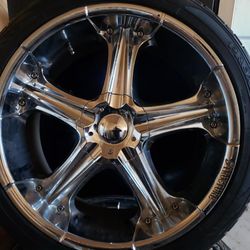 Chrome 22 INCH RIMS AND TIRES 