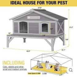 🥨Aivituvin-AIR92 Premium Wooden Cat House for Feral Cats |Weatherproof Shelter in the boxes