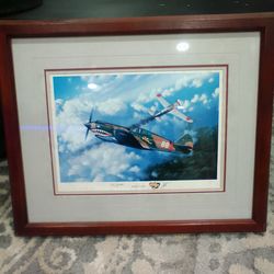 Flying tiger print, framed, numbered and signed