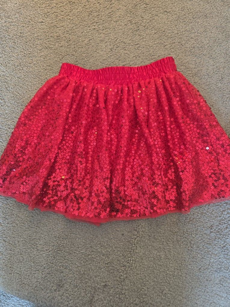 Red Sequin Skirt