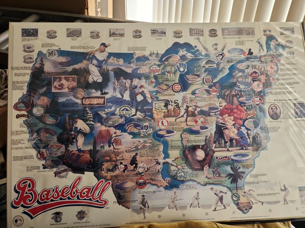 Untited States Map Baseball