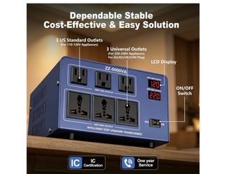 5000W Voltage Converter Transformer, 110V/120V to 220V/240V Step Up Down