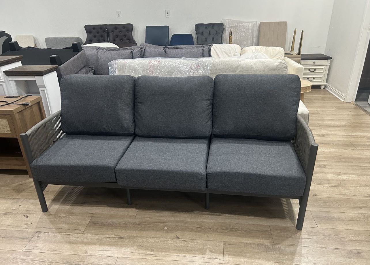74" 3 sets outside Upholstered sofa, Grey