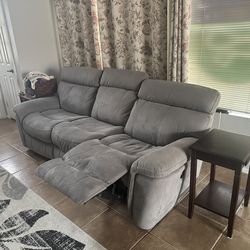 Grey Reclining Sofa Couch
