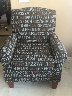 Accent Armchair with Graphic Print Fabric