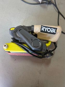 Used RYOBI ONE+ 18V Cordless Brushless 3 in. x 18 in. Belt Sander (Tool Only) with Dust Bag and 80-Grit Sanding Belt.