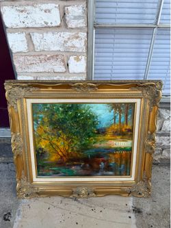 Rare hand painted oil painting on canvas