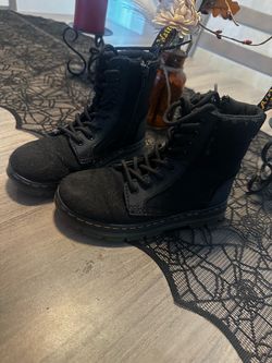 Dr. Martens Black Canvas Combat Boots