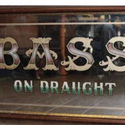 Vintage A Large Bass & Co Advertising Mirror, Pub Mirror