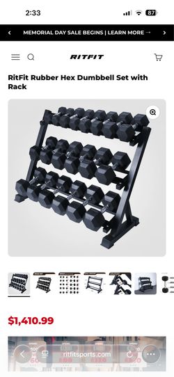 Dumbbells with rack