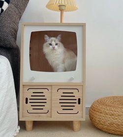 Retro Tv cat bed side table
