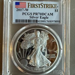 2017-w PCGS PR70DCAM 1oz Eagle Silver Coin 