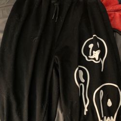Black Print Sweat Pants