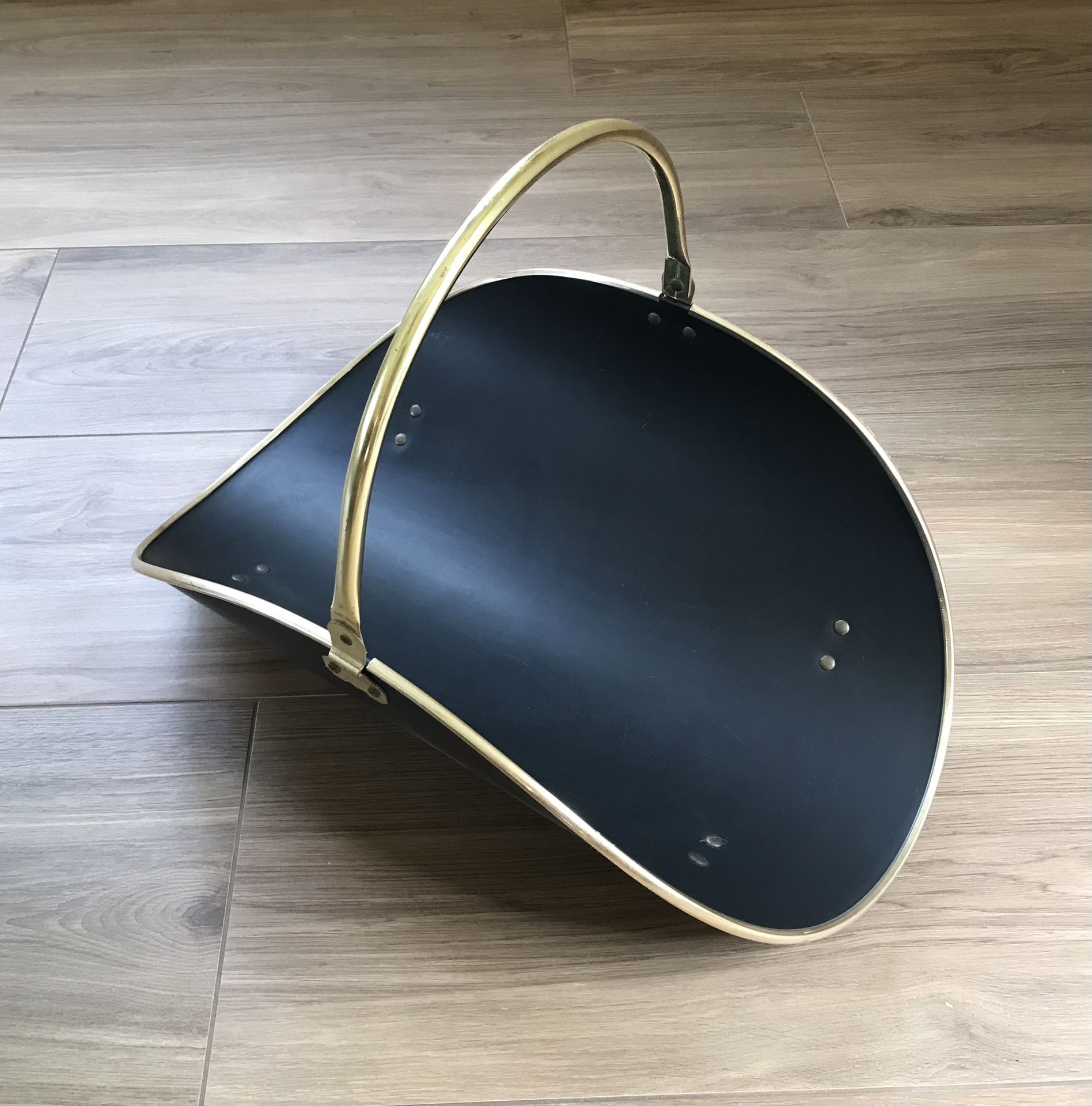 Black/brass Firewood Holder for Your Hearth, Pick Up Only