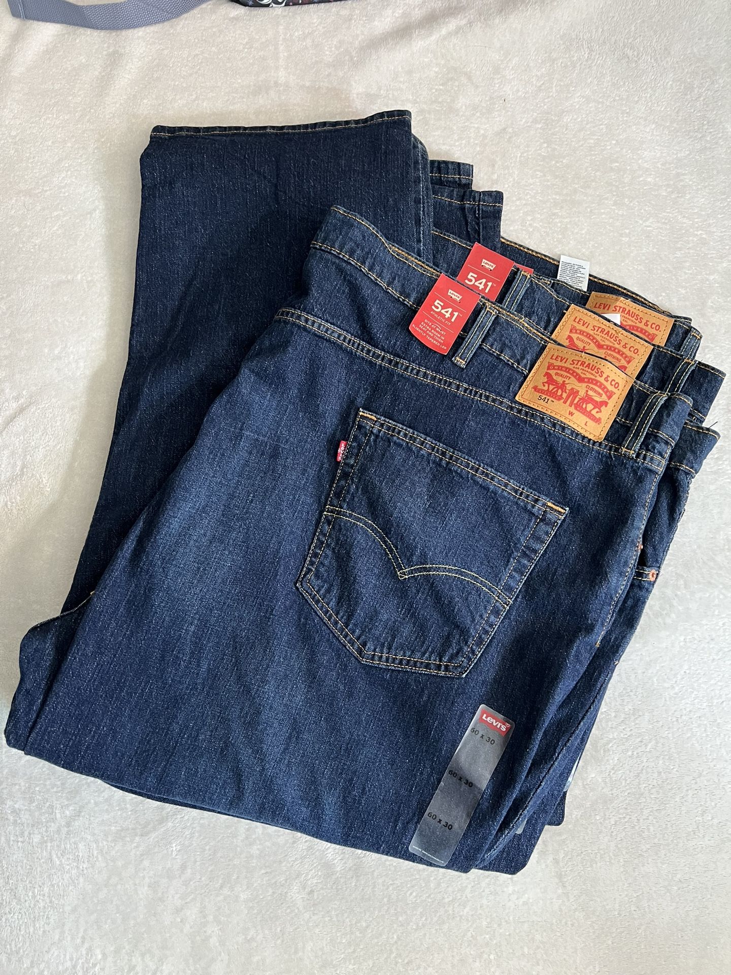 Levi Strauss 60 X 30 Big & Tall 541 Stretch Athletic Taper Dark Jeans - NWT
