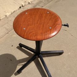 Adjustable Studio Stool / Drafting Stool – Wood Seat