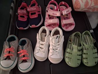 Toddler Girl Shoe Lot Size 5 - Nike, Converse, Nautica (5 Pairs)