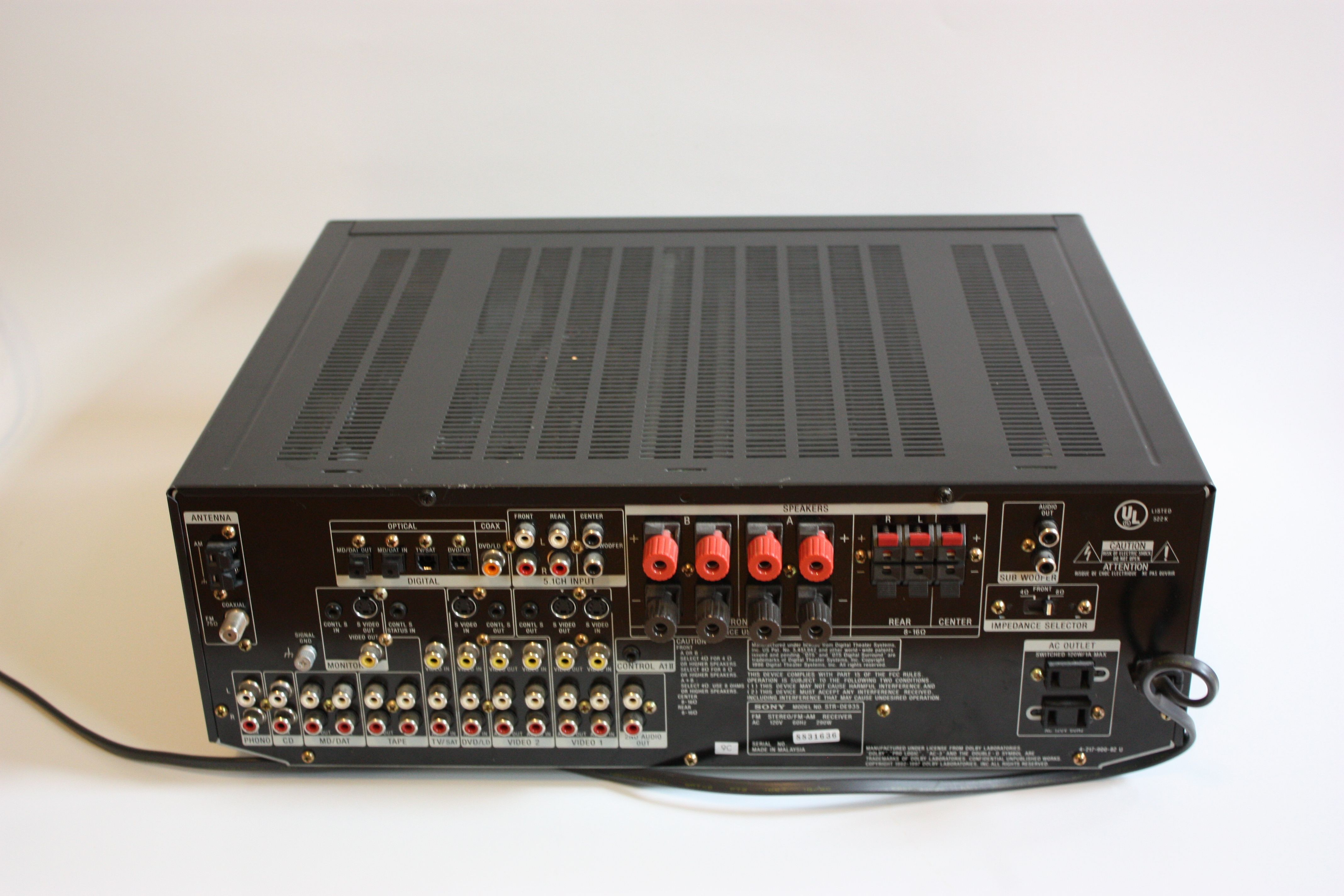 Sony STRDE935 5.1 Channel Powerful Home Theatre Stereo Receiver, No