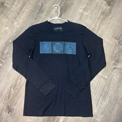 Da Hui Thermal Long Sleeve Shirt L – Hawaii Surf Graphic Top Black Blue