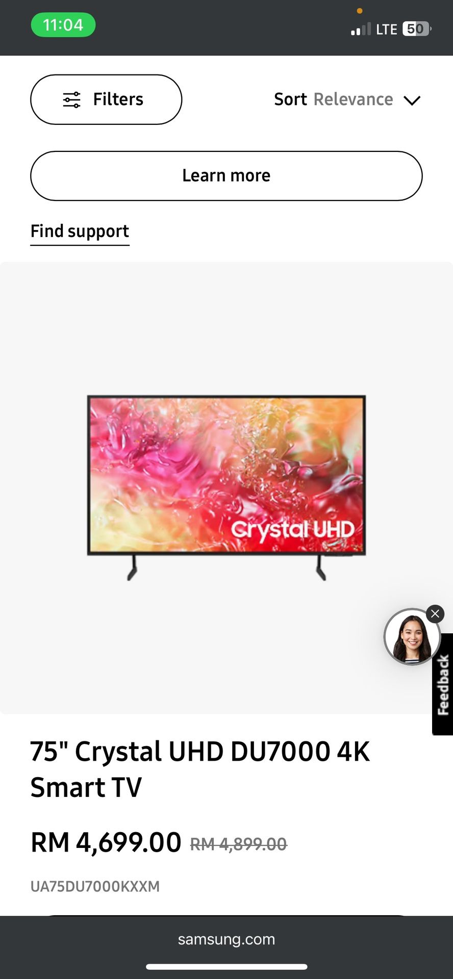 Samsung 75” Smart Tv