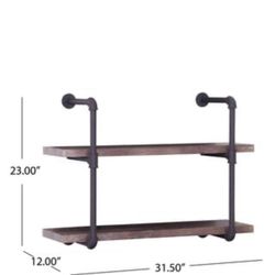 Noble House Staci 23 in. Dark Brown Wood 2-Shelf Accent Bookcase