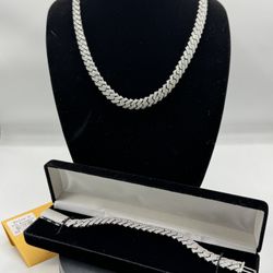 Cuban Chain & Bracelet Set