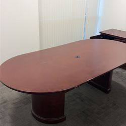 Wood conference room table and wood file caninet