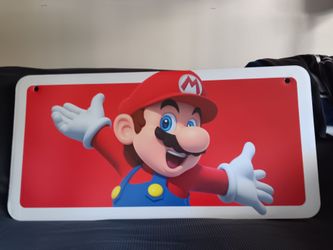 Mario and Nintendo cardboard signs