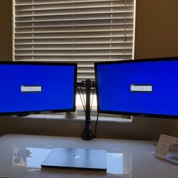 Dual Asus LCD monitors 24 Inch With Mount 